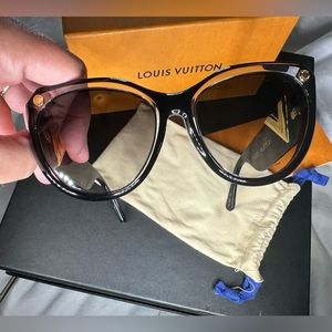 Pre-Loved Louis Vuitton My Fair Lady Black & Gold Sunglasses Size W